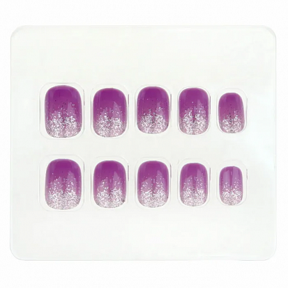 Фото Т23151 Lukky Нэйл-Арт наб. #22 Lilac Silver 10 наклад.ногтей на клеевой основе,10-16 лет,кор. (10317