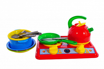 Фото товара МТ Т2179 Кухня Галинка №7 плита, чайник, тарелки