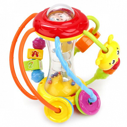 Фото Б7350 Б7350 Развивающая игрушка Волшебный шар. Свет, звук, зеркальце. 16х16х15.5 см. PlaySmart.7350(