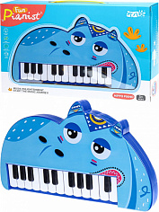 2290619 Детское пианино "Бегемотик" 29,5х4,7х19 см (бат. 2*АА не в компл.,в коробке) ( Арт. 229061