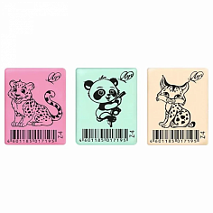 Ластик Луч "ZOO", Z1, 35*25*8 мм, пастельный, ассорти (45/810) (31С 1966-08)