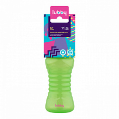 LUBBY28559 Поильник-непроливайка, мягк. нос., от 6 мес, 300 мл, PP, сил.