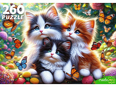 Х260-4549 ПАЗЛЫ 260 элементов. КОТЯТА И БАБОЧКИ (арт. Х260-4549)
