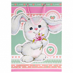 CLRBG-ZAI2-03 Пакет подарочный глянцевый зайка, 33х46х20см в пак. "Играем вместе" уп-12шт