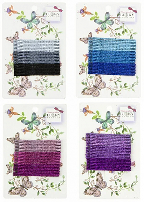 Фото товара Т18541 Lukky Fashion невидимки для волос блестящие, 24 шт, 3 цвета (10131010/291222/3562680)