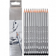 Набор чернографитных карандашей MARCO "RAFFINE", B, 12шт, шестигранные (12/240) (7000DM-12CB B)