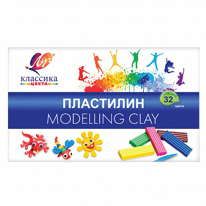 Пластилин ЛУЧ "КЛАССИКА", 32цв.,(31С 2065-08) (1/8) фото