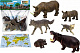 миниатюра 200810707 Игровой набор "Животные" (6 шт), с картой обитания, в пакете (Zooграфия)
