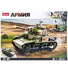 M38-B0711 (16) Конструктор пласт. танк с фигуркой, 463дет. в русс. кор.
