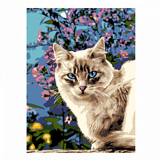 LORI Кпн-290 Картина по номерам на картоне 28,5*38 см "Голубоглазая красотка"