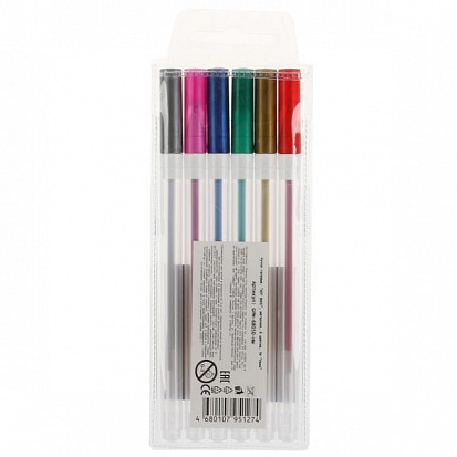 Фото GPM-68050-HW Ручки гелевые ХОТ ВИЛС металлик, 6 цветов Умка