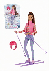 8520b Игровой набор Defa Lucy "Зимний спорт", кукла, 5 предм., коробка
