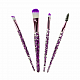 миниатюра Т21696 Lukky набор из 4 кистей для нанесения макияжа с ручкой с блестками, фиолетовый (10317120/1706