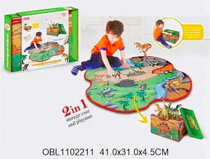 Фото товара 026D игровое поле парк юрского периода, коробка для игрушек 2 в 1