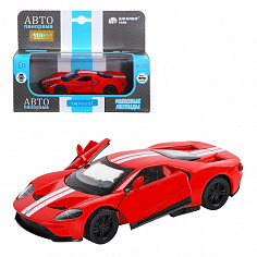 1200139JB ТМ "Автопанорама" Машинка металл. 1:40 Ford GT, красный, инерция, откр. двери, в/к 17,5*1