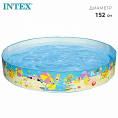 56451NP Бассейн "Пляж", 152 х 25 см, жёсткий борт, от 3 лет, 56451NP INTEX