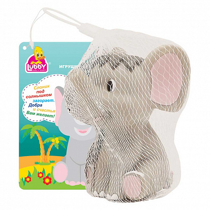 Фото товара LUBBY16626 LUBBY игрушка для купания "Слоник-пищалка" от 12 мес