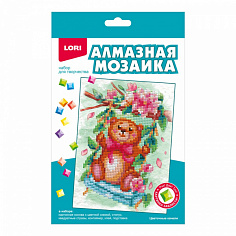 LORI Амк-009 Алмазная мозаика 15*20 детская (неполное заполнение) "Цветочные качели"