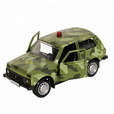 1200046 ТМ "Автопанорама" Машинка металлическая 1:50, цвет хаки, инерция в/к 12*7*5,5 см