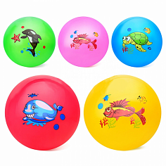 00-3949 Мяч надувной PVC "Морские приключения" 22,5 см., 60 гр. (цвет микс)
