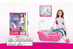 BLD344 кукла с собакой в ванне с водой