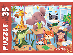 ПУ35-3854 МАКСИ-ПАЗЛЫ 35 элементов. ЗВЕРЯТА В ШКОЛЕ (Арт.ПУ35-3854)