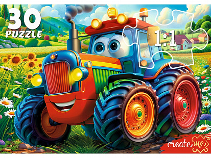 Фото товара ПУ30-3177 ПАЗЛЫ 30 элементов. ВЕСЕЛЫЙ ТРАКТОР (Арт. ПУ30-3177)
