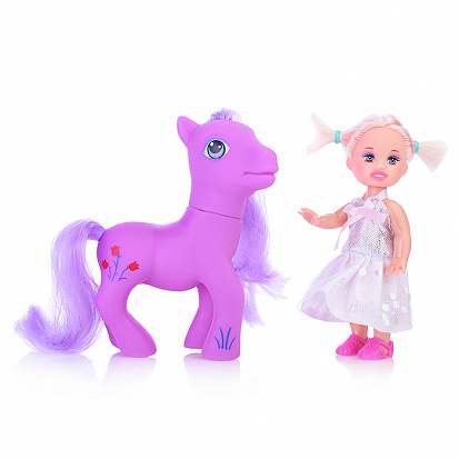 Фото 8077 Кукла "Принцесса" с малышкой на пони и аксессуарами
