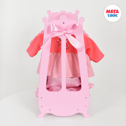 Фото МТ 72719 Вешалка для кукольной одежды (шкаф цвет розовый) коллекции Diamond Princess