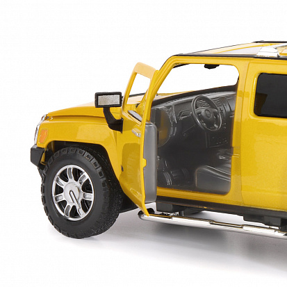 Фото 1251127JB ТМ "Автопанорама" машинка металлическая, Hummer H3, масштаб 1:24, желтый, открываются пере