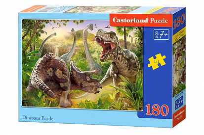 Фото Пазлы B1-018413 Битва динозавров, 180 деталей Castor Land