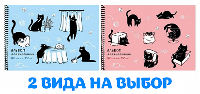 ПП-А48-8234 Альбом 48л А4 НЕПОСЕДЛИВЫЕ КОТИКИ на гребне, твин-лак фото
