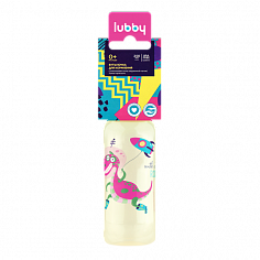 LUBBY12018 Бутылочка с соской"Русские мотивы" 250мл.,полипропилен,силикон,с ручками