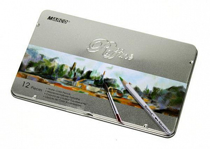 купить MARCO 7120-12TN Карандаши акварельные MARCO Raffine 12цв., в металлическом пенале, с кистью, шестигр фото в Симферополе