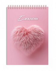 ФЕ-72776 Блокнот А6 80л. # МЕХОВОЕ СЕРДЕЧКО 60г/м, гребень cdth[e