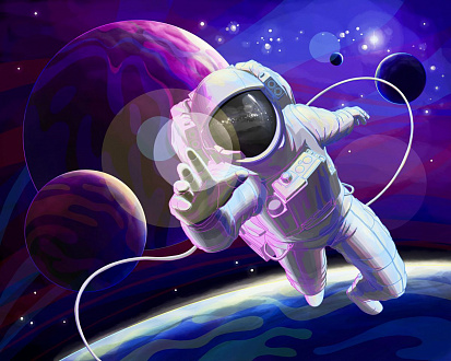 Фото товара MPZCSP2-M Collection SPACE. Астронавт в космосе. 130 деталей.Размер 20 х 29см. Средний размер детали