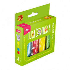 LORI Тдл-046 Пластишка. Тесто для лепки 4 цв по 30 гр (коробка с вырубным окном)