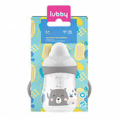 LUBBY20292 арт.20292/12 Поильник-непроливайка, с тверд. нос., матов., от 6 мес., 250 мл, РР