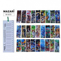 Закладка для книг MAZARI 16х5,5 см. с эффектом 3d. с лентой, ассорти 27 диз. опп уп.(M-3373) (50/200