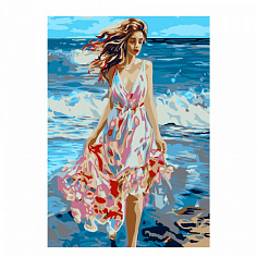 LORI Кпн-284 Картина по номерам на картоне 20*28,5 см "По волнам"