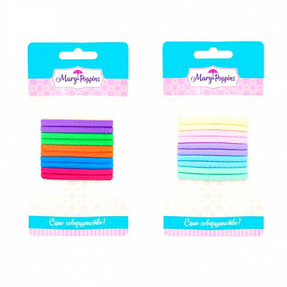 Фото товара 455032 Набор резинок для волос, 10шт, средние, плоские.