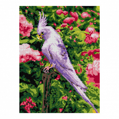 Фото LORI Ам-050 Алмазная мозаика 30*40 см (полное заполнение) "Белый попугай"