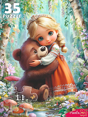 Ф35-3426 ПАЗЛЫ 35 элементов. Принцесса с медвежонком (арт.Ф35-3426)
