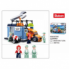 M38-B0759C (16) Конструктор пласт. машина с фигурками, 340дет. в русс. кор.