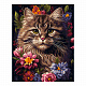 миниатюра LORI Рх-158 Картина по номерам холст на подрамнике 40*50см "Кот в цветах"