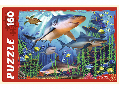 Фото товара П160-2917 ПАЗЛЫ 160 элементов. АКУЛЫ №2 (Арт. П160-2917)