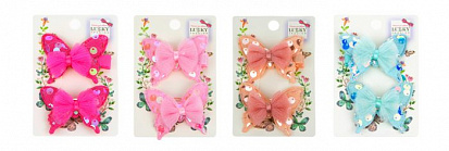 Фото товара Т18546 Lukky Fashion набор для волос Бабочки с бантиком (1 заколка + 1 резинка) (10013160/081021/062