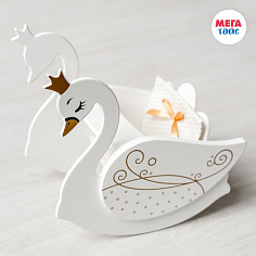 МТ 72220 Игрушка детская Изящный лебедь. Стул для кормления с качалкой. Коллекция Shining Crown. Бел