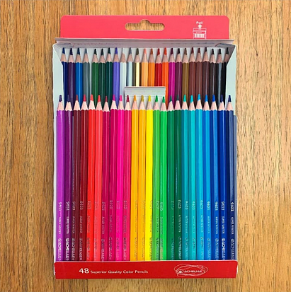 Фото Набор цветных карандашей ACMELIAE шестигранные 48цв. +точилка, в картонном футляре (9403-48) (1/6/36