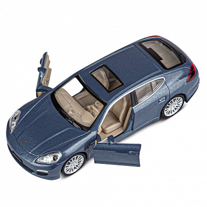 Фото 1251136JB Машинка металл. 1:32 Porsche Panamera S, синий, инерция, свет, звук, откр. двери, в/к 17,5